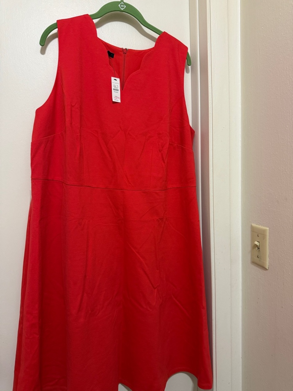 Talbots Red Sleeveless A-Line Midi Dress